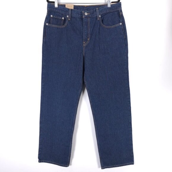 NWT LEVIS LOW PRO MID RISE‎ RELAXED STRAIGHT Striped Jeans 32X30 - Picture 1 of 15